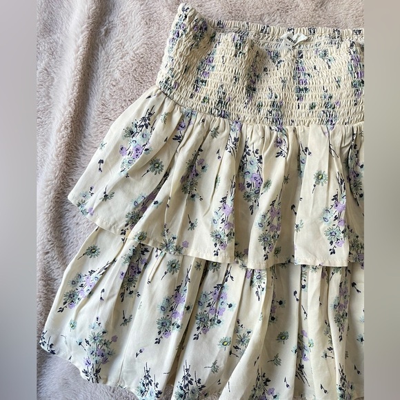 NWT Aerie Ready to Ruffle Floral Mini Skirt Cream Size S - Picture 5 of 7